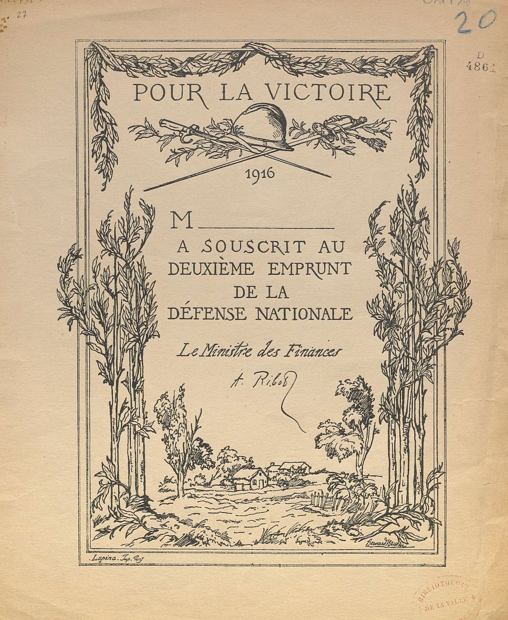 Ministère des Finances : Pour la victoire. Souscription au deuxième emprunt de la Défense nationale