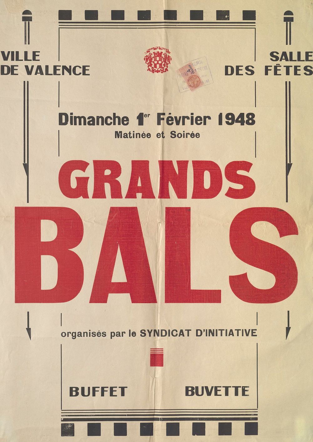 Ville de Valence. Grands bals organisés par le Syndicat d'initiative