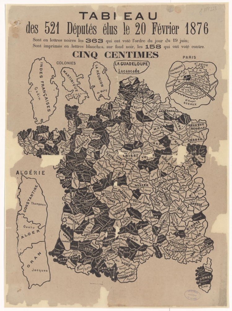 Tableau des 521 députés élus le 20 février 1876