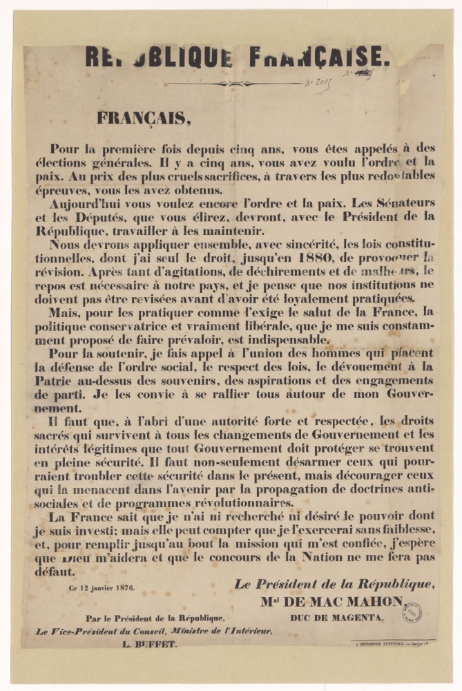 République française. Français : [Elections générales de 1876]