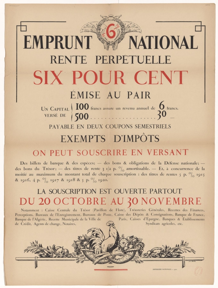 Emprunt National : Rente Perpétuelle Six Pour Cent