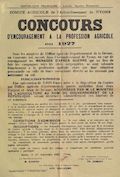 Comice agricole de l'arrondissement de Nyons : concours d'encouragement de la profession agricole en 1927