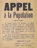 Appel à la population [avis sur l'installation du Comité Local de Libération de Bourg-lès-Valence, 31 août 1944]