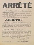 Arrêté [interdisant les manifestations le 11 novembre 1943 sur le territoire de la région de Lyon]