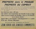 Fédération des Jeunesses communistes de France : Premiers dans le maquis, premiers au combat