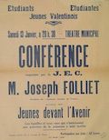 J.E.C. : Conférence. Les Jeunes devant l'avenir [par Joseph Folliet]