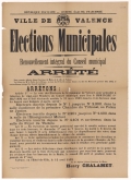 Ville de Valence. Élections municipales. Renouvellement intégral du Conseil Municipal : Arrêté  [Valence, le 14 avril 1892]