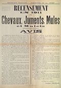 Préfecture de la Drôme. Recensement en 1911 des Chevaux, Juments, Mules et Mulets : Avis [Valence, 23 novembre 1910]