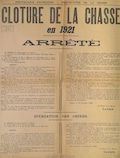 Préfecture de la Drôme. Clôture de la chasse en 1921 : Arrêté [Valence, le 10 décembre 1920]