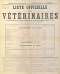 Liste officielle des vétérinaires exerçant dans le département de la Drôme pendant l'année 1938 [Valence, le 08 janvier 1938]