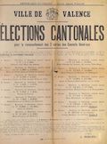 Ville de Valence. Élections cantonales pour le renouvellement des 2 séries des Conseils Généraux [Valence, 08 septembre 1945]