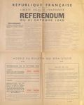 Référendum du 21 octobre 1945. Ordonnance du 17 août 1945 