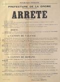 Préfecture de la Drôme : Arrêté [portant sur la division des cantons de Valence et Romans]