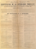 Constitution de la République Française adoptée par l'Assemblée Nationale Constituante le 29 septembre 1946 et soumise à l'approbation du corps électoral des citoyens français par voie de référendum le 13 octobre 1946