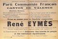 Parti Communiste Français. Canton de Valence : [élection au Conseil Général du 23 septembre 1945]