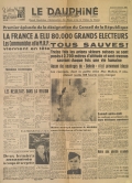 Premier épisode de la désignation du Conseil de la République : la France a élu 80 000 grands électeurs [Le Dauphiné Libéré, 25 novembre 1946]