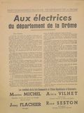 Département de la Drôme. Parti Communiste Français : Aux électrices du département de la Drôme