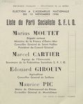 Département de la Drôme. Élection à l'Assemblée Nationale du 10 novembre 1946 : liste du Parti Socialiste S.F.I.O. [bulletin de vote]