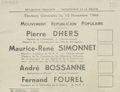 Département de la Drôme. Élections du 10 novembre 1946 : Mouvement Républicain Populaire [bulletin de vote]