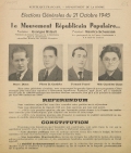 Département de la Drôme. Élections générales du 21 octobre 1945 : le Mouvement Républicain Populaire 