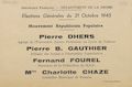 Département de la Drôme. Élections générales du 21 octobre 1945 : Mouvement Républicain Populaire [bulletin de vote]