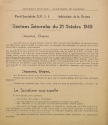 Département de la Drôme. Élections générales du 21 octobre 1945 : Parti Socialiste S.F.I.O. [programme]