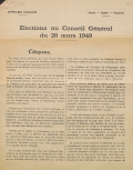 Élections au Conseil Général du 20 mars 1949 : Louis Masson / Action Sociale et Paysanne [programme]