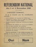 Référendum national des 3 et 4 novembre 1948 : Camarade cheminot [bulletin de vote]