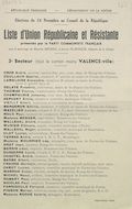 Département de la Drôme. Élection du 24 novembre au Conseil de la République : liste d'Union Républicaine et Résistante