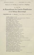 Département de la Drôme. Élection du 24 novembre au Conseil de la République : liste du Rassemblement des Gauches Républicaines et de Défense Démocratique