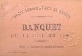 Carte d'invitation au banquet du 14 juillet 1880 : Cercle démocratique de l'Isère