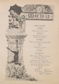 Menu de l'Union fraternelle de la Drôme, 4ème banquet, 23 janvier 1886. Hommage de MM Sylvestre frères à l'Union fraternelle de la Drôme