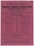 Département de la Drôme. Ville de Crest : Concours d'Animaux Reproducteurs et Exposition de Machines Agricoles