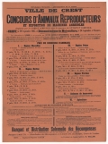 Département de la Drôme. Ville de Crest : Concours d'Animaux Reproducteurs et Exposition de Machines Agricoles le 19 septembre 1925