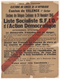 Élections au Conseil de la République. Canton de Valence - 1er secteur : Elections des Délégués Cantonaux du 24 Novembre 1946 : Liste Socialiste S.F.I.O. et d'Action Démocratique