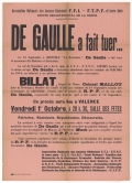 Association Nationale des Anciens Résistants. F.F.I. - F.T.P.F. et leurs Amis. Comité départemental de la Drôme : De Gaulle a fait tuer…