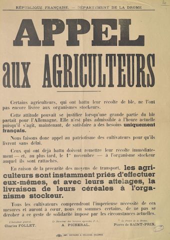 Département de la Drôme. Appel aux agriculteurs