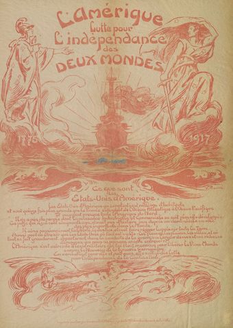 L'Amérique lutte pour l'indépendance des deux mondes : [affiche] / Victor Prouvé