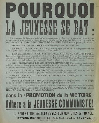 Fédération des Jeunesses communistes de France : pourquoi la jeunesse se bat