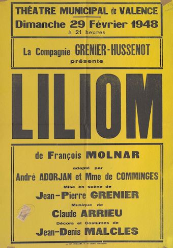 Théâtre municipal de Valence : La Compagnie Grenier-Hussenot présente Liliom de François Molnar