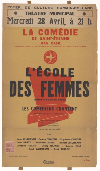 Foyer de culture Romain Rolland. La Comédie de Saint-Étienne Jean Dasté : L'Ecole des femmes