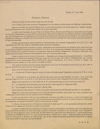 Monsieur, Madame : compte rendu du mandat de Maurice Michel, député communiste de la Drôme, Valence, le 11 mai 1946