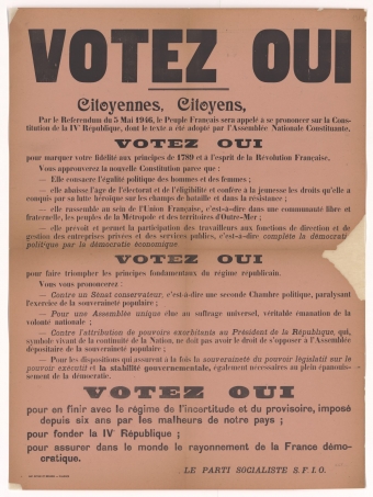 Votez oui [Parti socialiste S.F.I.O. : Référendum du 5 mai 1946]